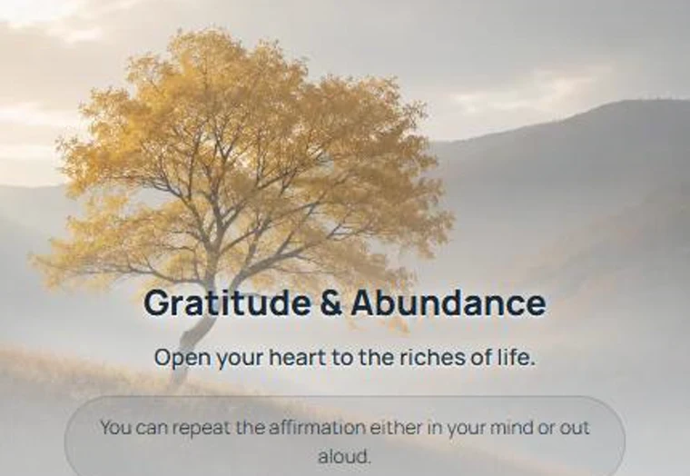 An affirmation session playing in the app