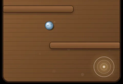 Calm Roll: a marble on a wooden board