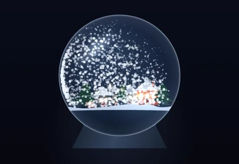 Snow Globe: a snow globe holding a winter village
