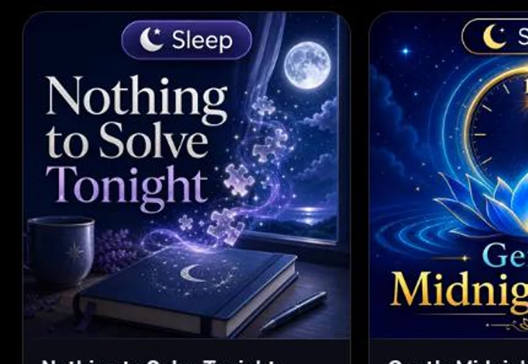 The Sleep tab, in its night theme